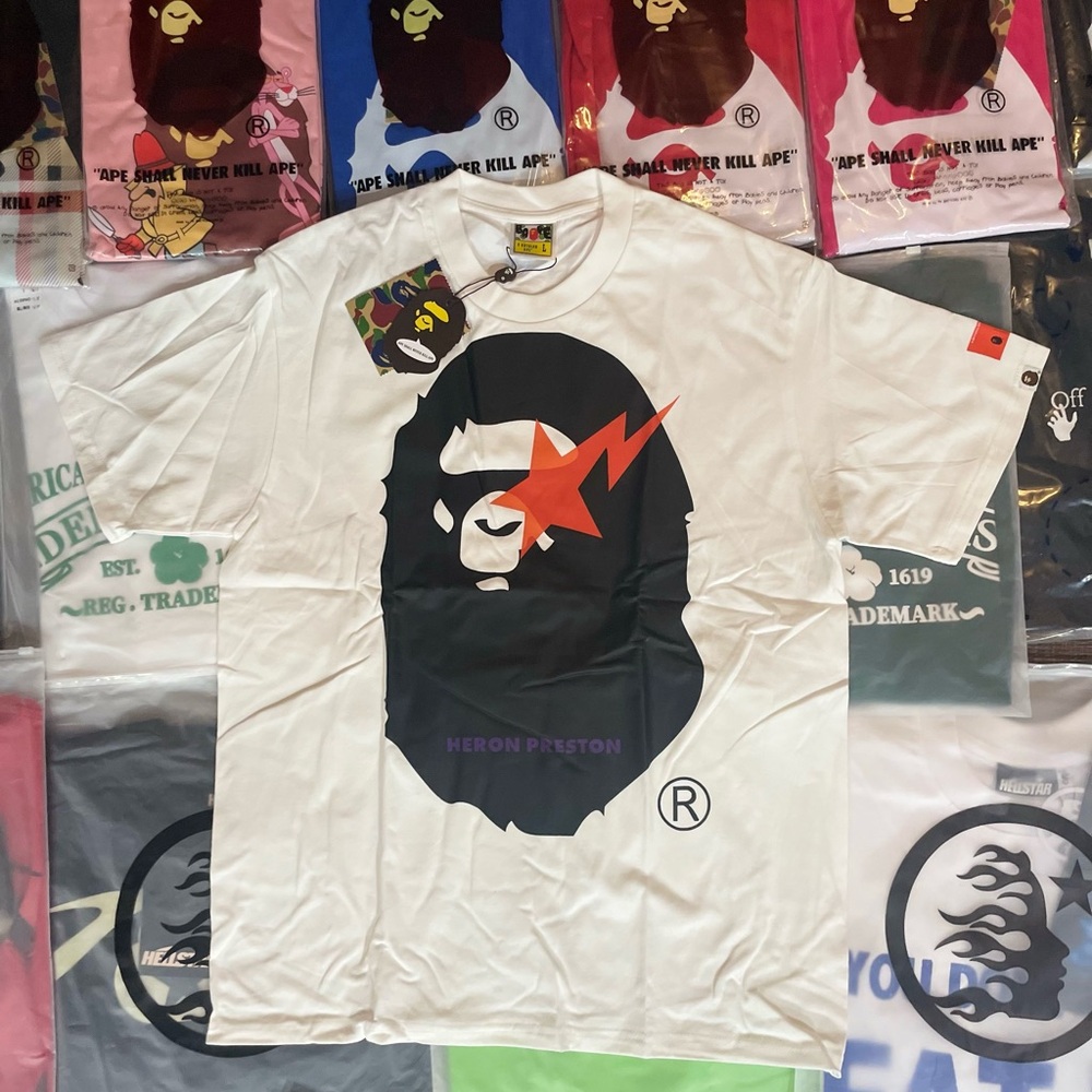 White Bape Ape Head Tee